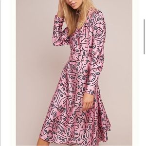 Rare Anthropologie Ann Eye Print Dress